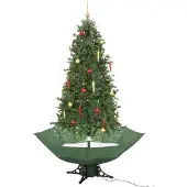 The Living Store Schneiender Weihnachtsbaum mit Schirmfuß Grün 190 cm