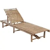 The Living Store Garten-Sonnenliege mit Auflage Bambus