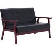 vidaXL Sofa 2-Sitzer Schwarz Kunstleder
