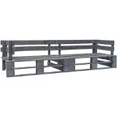 vidaXL Garten-Palettensofa 2-Sitzer Grau Holz