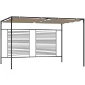 vidaXL Pavillon mit Ausziehbarem Dach 3x4x2,3 m Taupe 180 g/m²