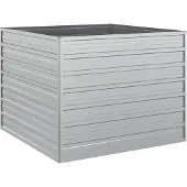 vidaXL Garten-Hochbeet 100x100x77 cm Verzinkter Stahl Silber