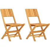 vidaXL Gartenstühle 2 Stk. Klappbar 47x61x90 cm Massivholz Teak