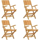 vidaXL Gartenstühle 4 Stk. Klappbar 55x61x90 cm Massivholz Teak