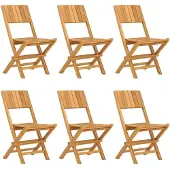 vidaXL Gartenstühle 6 Stk. Klappbar 47x61x90 cm Massivholz Teak