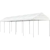vidaXL Pavillon mit Dach Weiß 11,15x2,28x2,69 m Polyethylen