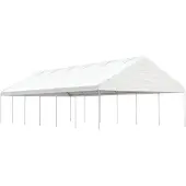 vidaXL Pavillon mit Dach Weiß 13,38x5,88x3,75 m Polyethylen