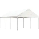 vidaXL Pavillon mit Dach Weiß 6,69 x 4,08 x 3,22 m Polyethylen