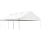 vidaXL Pavillon mit Dach Weiß 8,92x5,88x3,75 m Polyethylen