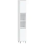 vidaXL Badschrank Weiß 30x30x190 cm Holzwerkstoff