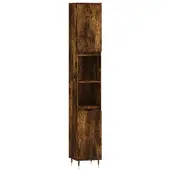 vidaXL Badschrank Räuchereiche 30x30x190 cm Holzwerkstoff
