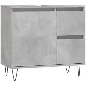vidaXL Badschrank Betongrau 65x33x60 cm Holzwerkstoff