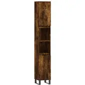 vidaXL Badschrank Räuchereiche 30x30x190 cm Holzwerkstoff