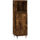 vidaXL Badschrank Räuchereiche 30x30x100 cm Holzwerkstoff