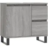 vidaXL Badschrank Grau Sonoma 65x33x60 cm Holzwerkstoff