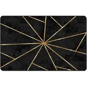 vidaXL Teppich Waschbar Schwarz und Golden 190x300 cm