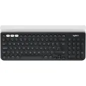 Logitech K780 Multi-Device Wireless Keyboard, Volle Größe (100%), Kabellos, RF Wireless + Bluetooth, QWERTY, Grau, Weiß