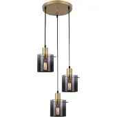 Rabalux 5223 Pendelleuchte 3 Spots Donati, E27, gold-schwarz-grau, rund, Modern, ø410mm