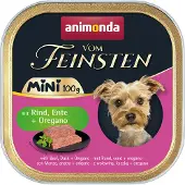 Animonda Vom Feinsten Nassfutter mit Rind, Ente und Oregano für kleine Hunderassen 24x100g