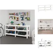 vidaXL Werkbank Weiß 181x50x80 cm Massivholz Kiefer - Werkbänke