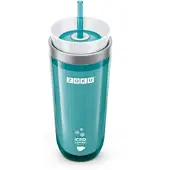 Zoku Eiskaffeemacher mit Strohhalm Teal 325 ml