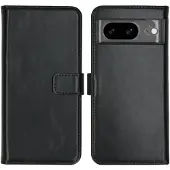 Selencia Google Pixel 8 Hülle - Echtes Leder - - Klapphülle - Schwarz