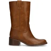 Manfield Cognacfarbene Lederstiefeletten | Größe 38