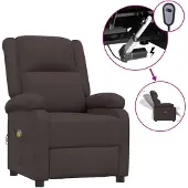vidaXL Massagesessel Elektrisch Dunkelbraun Stoff