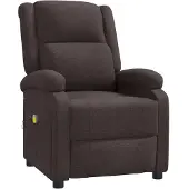 vidaXL Ohrensessel mit Massagefunktion Dunkelbraun Stoff