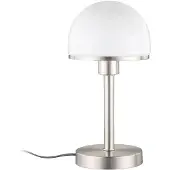 LINDBY Jolie Tischleuchte Opal/Nickel - , Jolie, Grau, für Schlafzimmer, Metall, Modern
