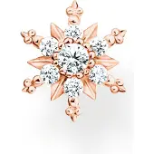 Thomas Sabo Einzel Ohrstecker Schneeflocke mit Weissen Steinen Roségold