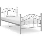 vidaXL Bett Grau Metall 100x200 cm