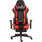 The Living Store Gaming-Stuhl mit Fußstütze Drehbar Rot PVC