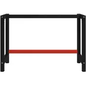 The Living Store Werkbankgestell Metall 120x57x79 cm Schwarz und Rot