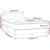 vidaXL Boxspringbett mit Matratze Schwarz 120x200 cm Stoff