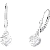 Prinzessin Lillifee Ohrschmuck für Mädchen, 925 Sterling Silber, Zirkonia (synth.) | Herz