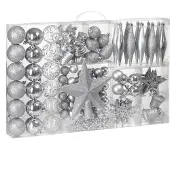 Generic Deuba Weihnachtskugeln - 102 Stück - silber