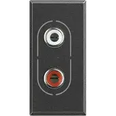 Legrand HS4281 Anschlussdose RCA 2-Fach Anthrazit