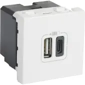 Legrand 077592 Mosaic 2xUSB A+C 2-modulig 3A Farbe: Ultraweiß