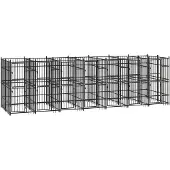 vidaXL Outdoor-Hundezwinger Stahl 12,9 m²