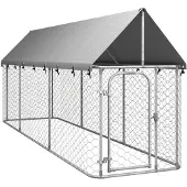 vidaXL Outdoor-Hundezwinger mit Dach 400x100x150 cm - Hundezwinger & -ausläufe
