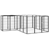 vidaXL 18-tlg. Hundelaufstall Schwarz 50x100cm Stahl Pulverbeschichtet