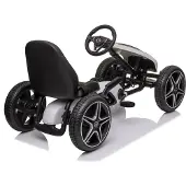Vrooomy Mercedes-Benz Kinder Gokart (4–8 Jahre) – Offiziell Lizenziert, mit EVA-Reifen, Verstellbarem Sitz, Handbremse & Ledersitz – Pedal Gokart Kinder Weiß