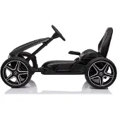 Vrooomy Mercedes-Benz Kinder Gokart (4–8 Jahre) – Offiziell Lizenziert, mit EVA-Reifen, Verstellbarem Sitz, Handbremse & Ledersitz – Pedal Gokart Kinder Schwarz