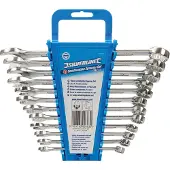 Silverline Maulschlüssel SP1236, Maul- Ringschlüssel Set 12-teilig, 8-19mm