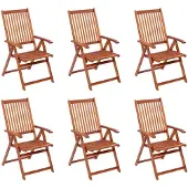 vidaXL Klappbare Gartenstühle 6 Stk. Massivholz Akazie