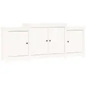 vidaXL Sideboard Weiß 164x37x68 cm Massivholz Kiefer