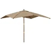vidaXL Sonnenschirm mit Holzmast Taupe 300x300x273 cm