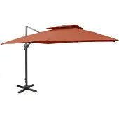 vidaXL Ampelschirm mit Lüftung 300x300 cm Terrakotta