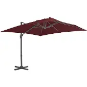 vidaXL Ampelschirm mit Aluminium-Mast 400x300 cm Bordeauxrot